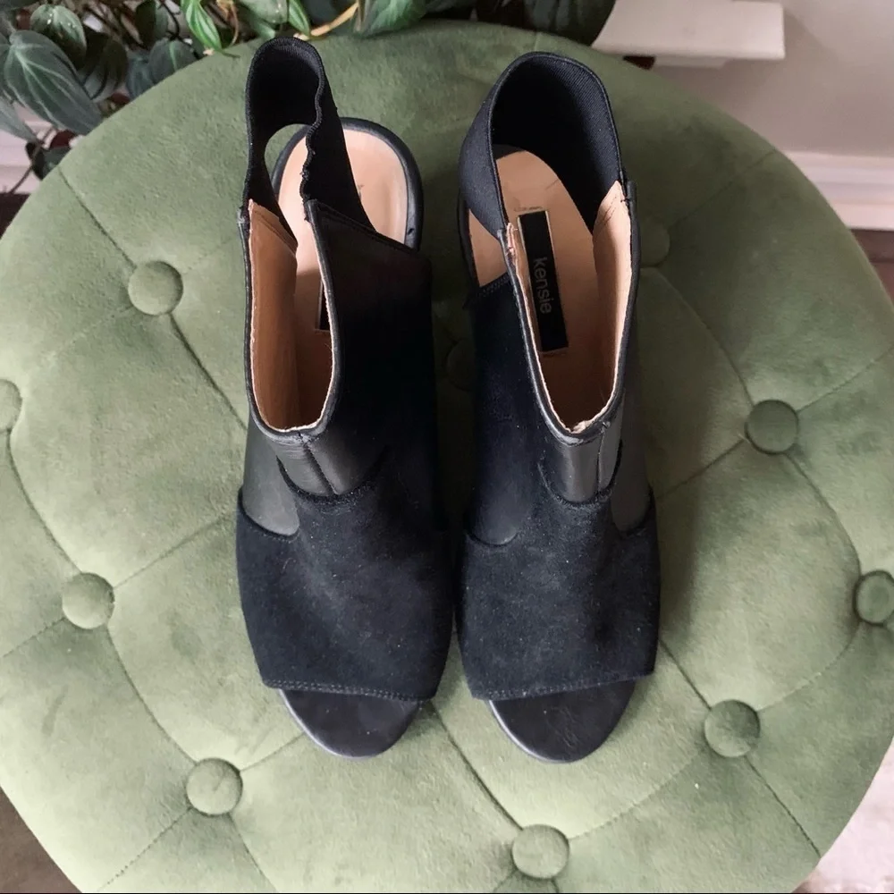 Kensie Esther Open Toe Ankle Booties Black